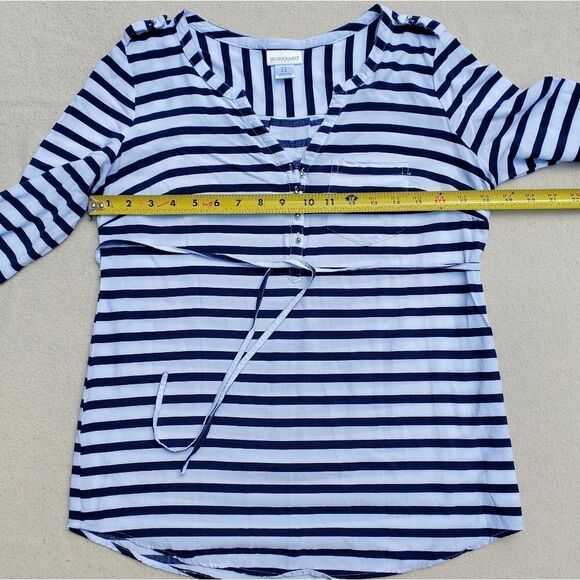 Motherhood Maternity 3/4 sleeve striped blouse - Picture 3 of 9